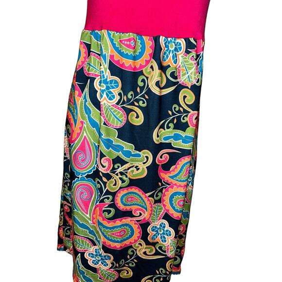 Lolly Wolly Doodle Women's Size XS Paisley‎ Pink Tank Dress In Spring Colors - Picture 2 of 9